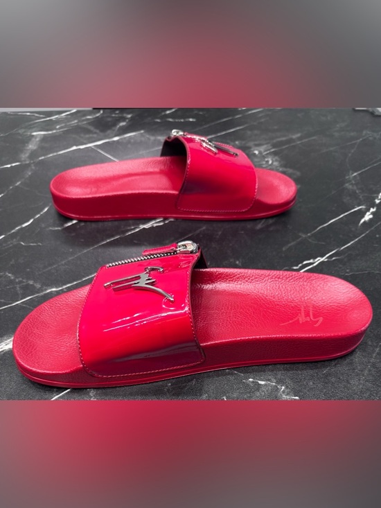 Giuseppe Zanotti Brett Zipp Red Patent Slides Mens 46 US12 Luxury EUC main image 9